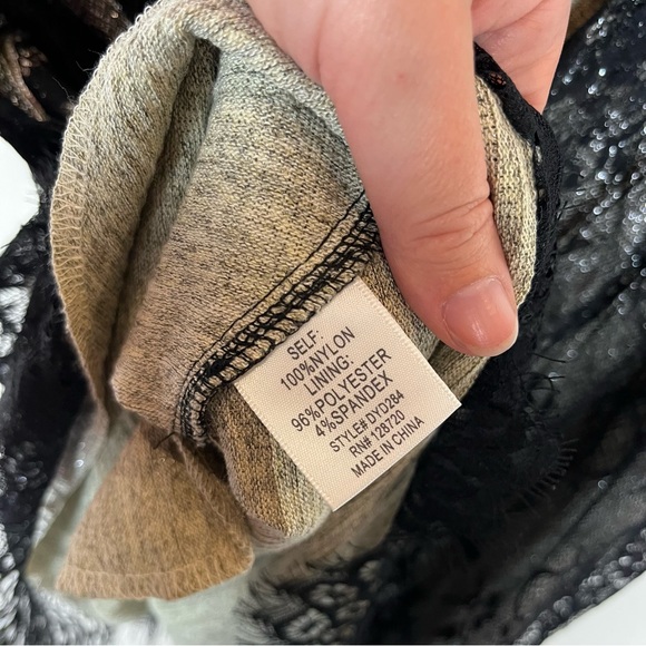 Francesca’s Lace Metallic V Neck Mini Dress Small Witchy Grunge Whimsigoth Fairy - Picture 9 of 9